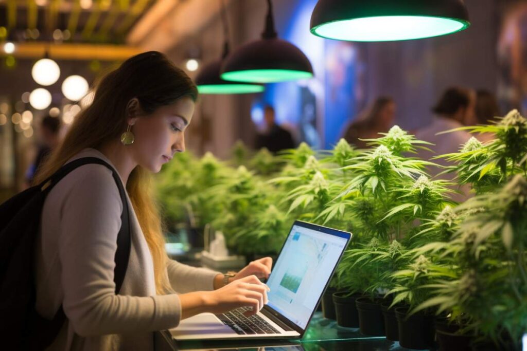 femme qui achete du cbd sur internet