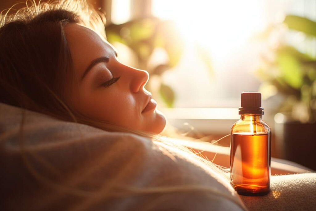 femme qui dort et huile de cbd